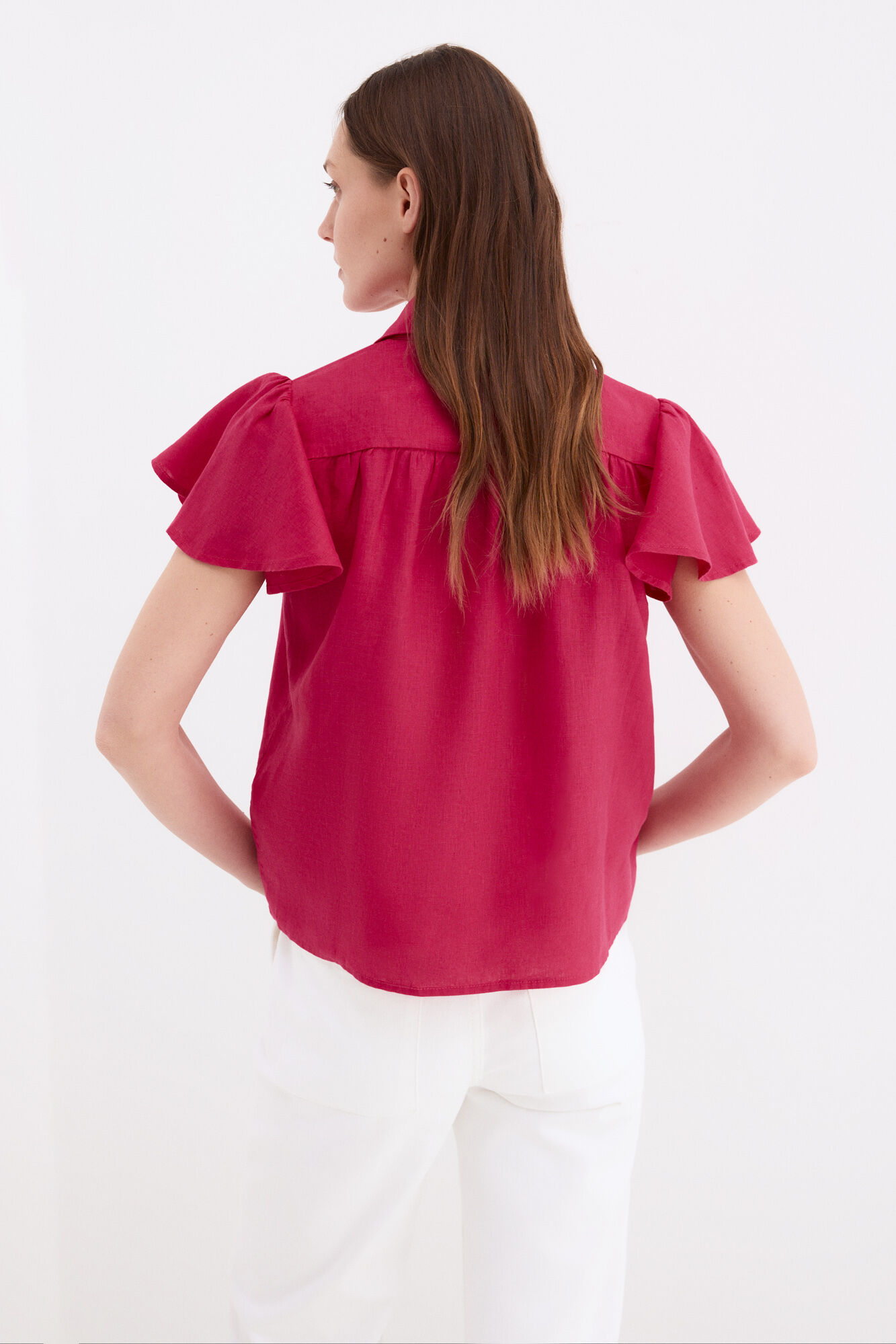 Pedro del Hierro Blusa em linho de manga curta
