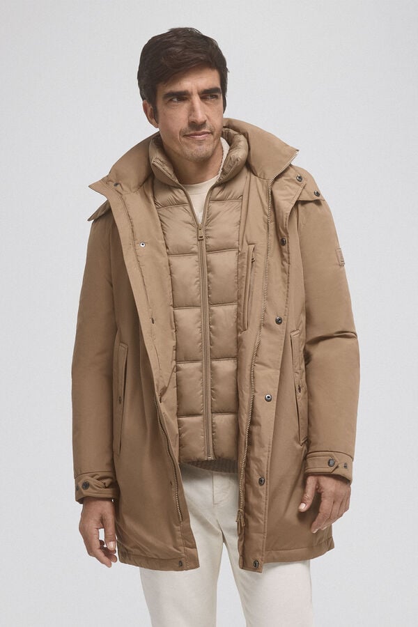 Pedro del Hierro Parka com remov&iacute;vel Beige