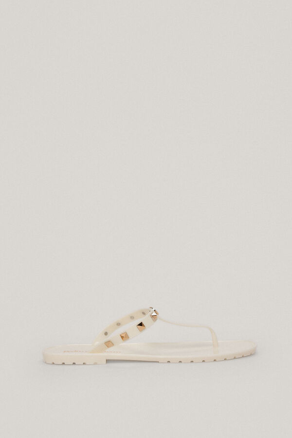 Pedro del Hierro Sandália flip-flop tachas Branco