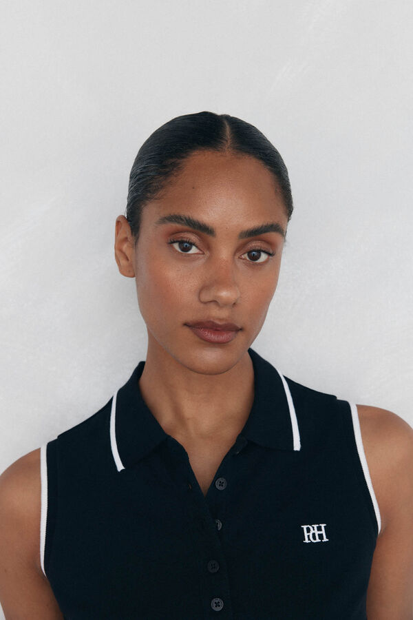 Pedro del Hierro Polo sin mangas contrastes Negro