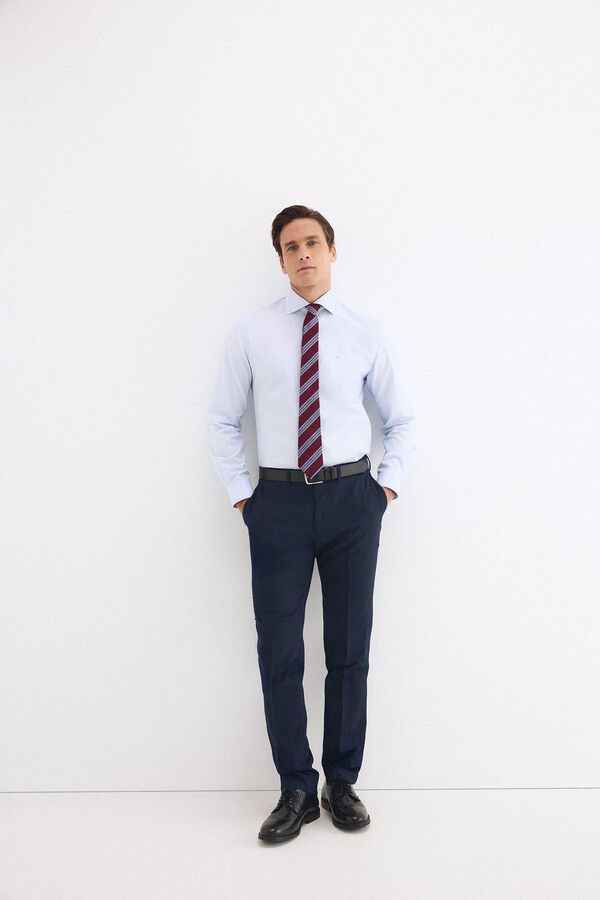 Pedro del Hierro Cal&ccedil;as slim bi-stretch em canvas Azul