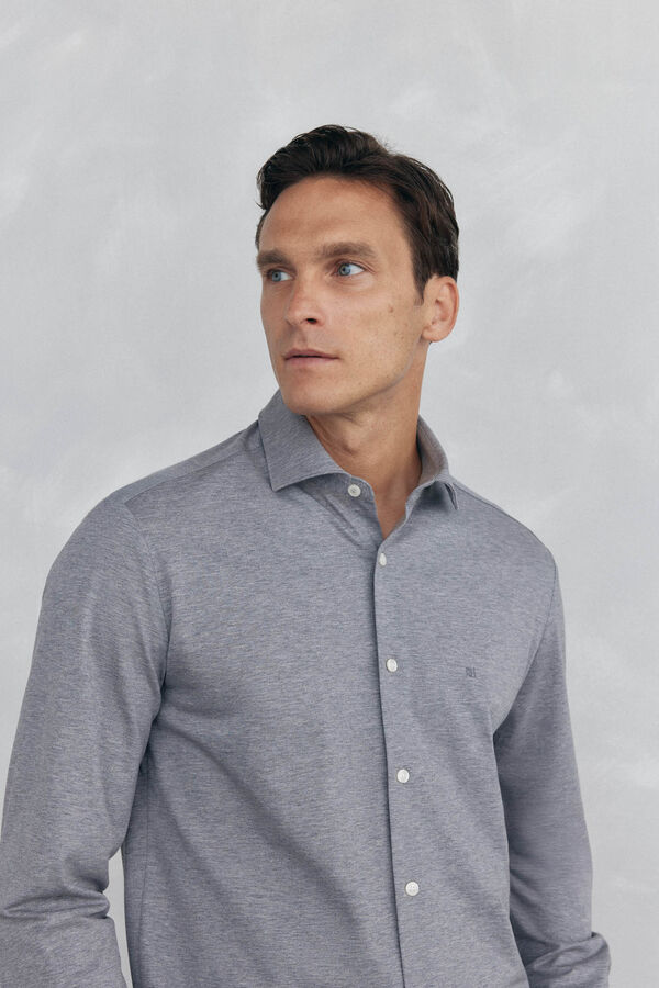Pedro del Hierro Camisa de malha malha Cizento