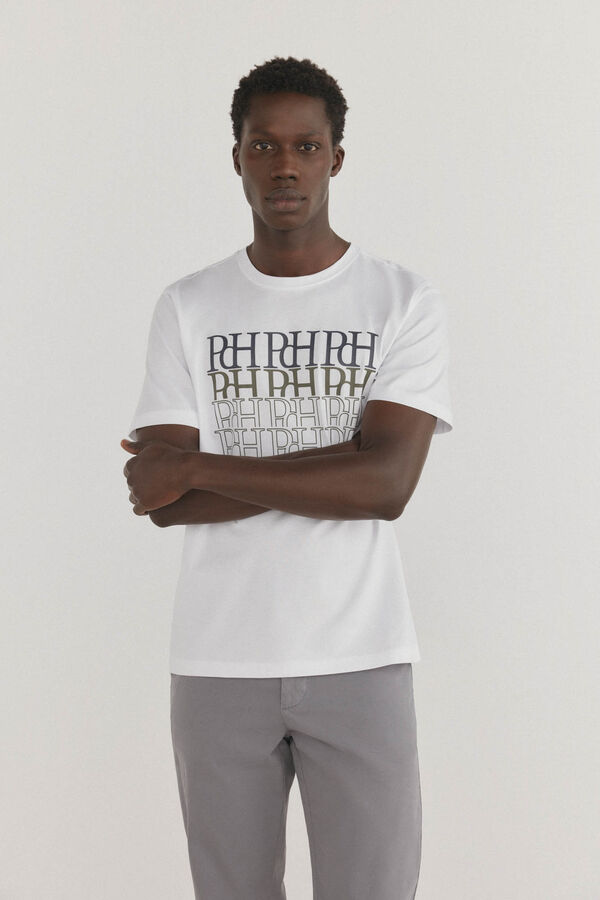 Pedro del Hierro Camiseta com logo estampado Branco