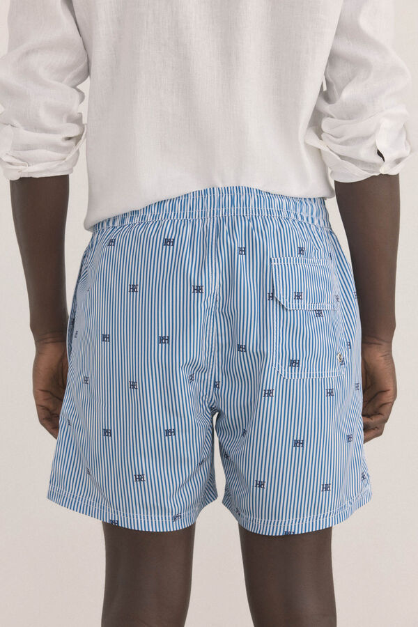 Pedro del Hierro Mai&ocirc; com estampado de logo riscas Azul