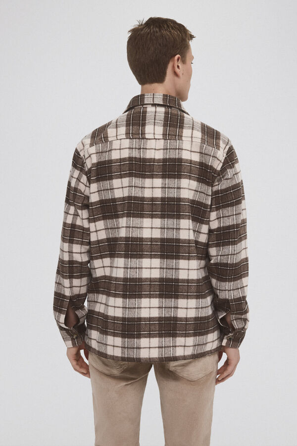 Pedro del Hierro Sobrecamisa cuadros Beige