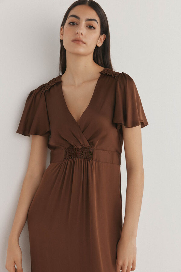 Pedro del Hierro Vestido sat&eacute;n Marr&oacute;n