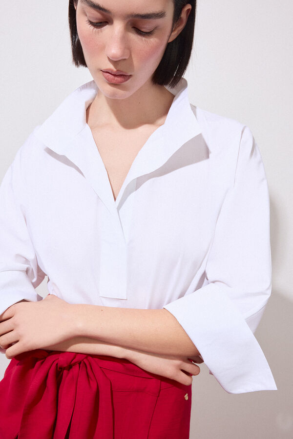 Pedro del Hierro Camisa larga lisa Branco