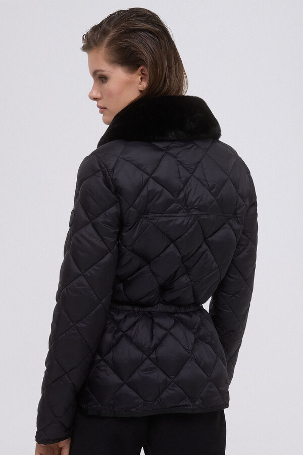 Pedro del Hierro Chaqueta acolchada cintur&oacute;n Negro