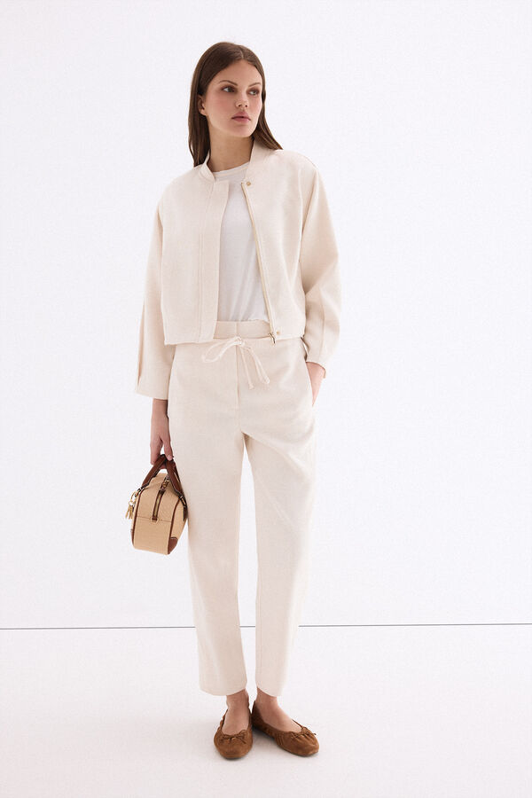 Pedro del Hierro T-shirt com detalhes em PU Branco