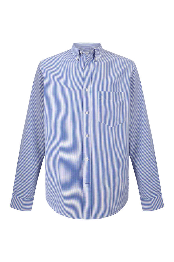Pedro del Hierro Camisa em seersucker &agrave;s riscas Azul