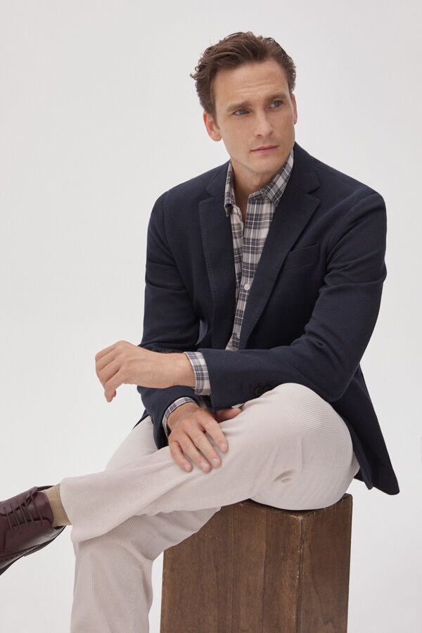 Pedro del Hierro Camisa cuadros tencel modal Gris