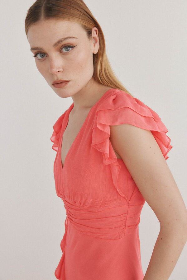 Pedro del Hierro Vestido con volantes Rojo