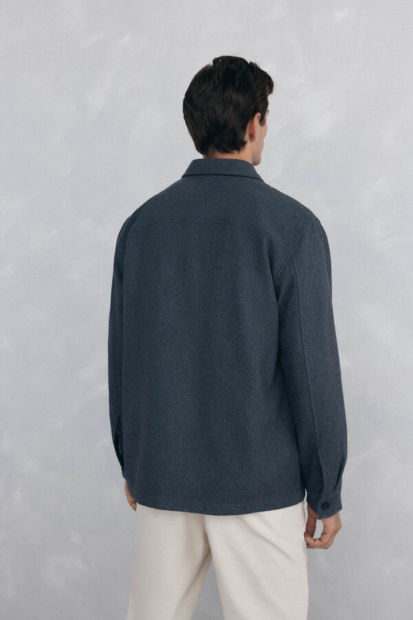 Pedro del Hierro Sobrecamisa de l&atilde; lisa Cizento