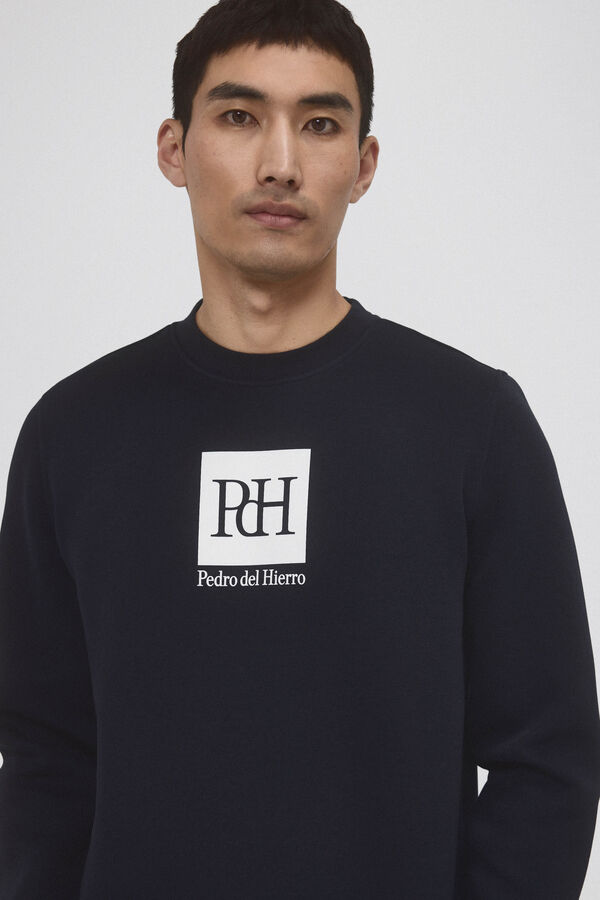 Pedro del Hierro Sudadera logo cuello caja Azul