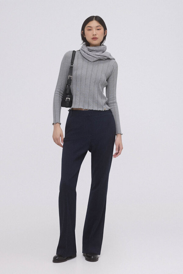 Pedro del Hierro Camiseta manga comprida canelada Cizento