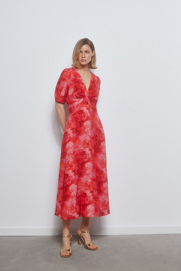 Pedro del Hierro Vestido estampado viscosa Naranja