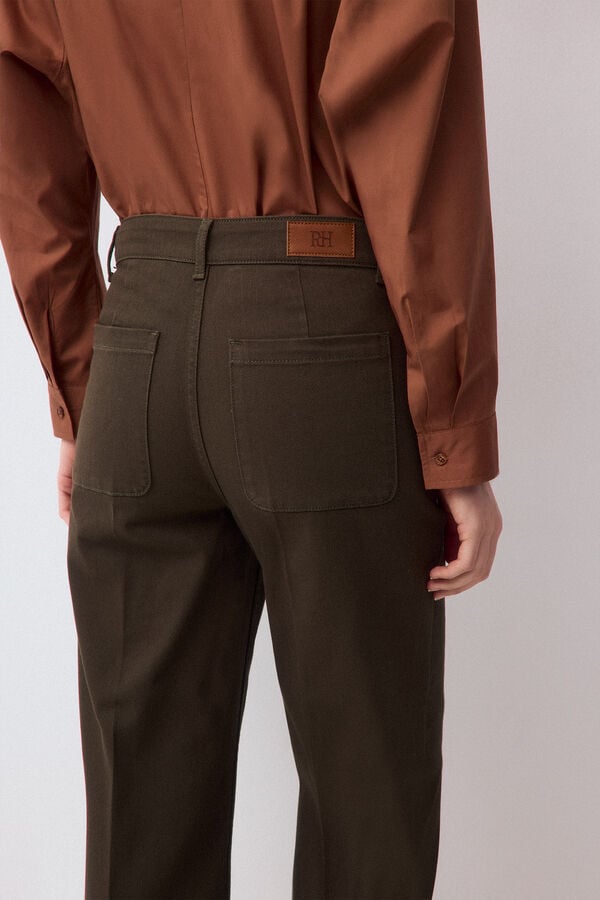 Pedro del Hierro Jeans capri wide leg Verde