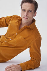Pedro del Hierro Camisa de micropana algodón orgánico Amarillo