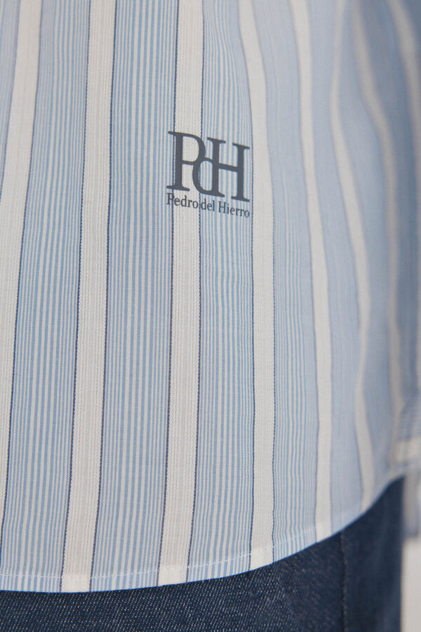 Pedro del Hierro Camisa riscas popelina Azul