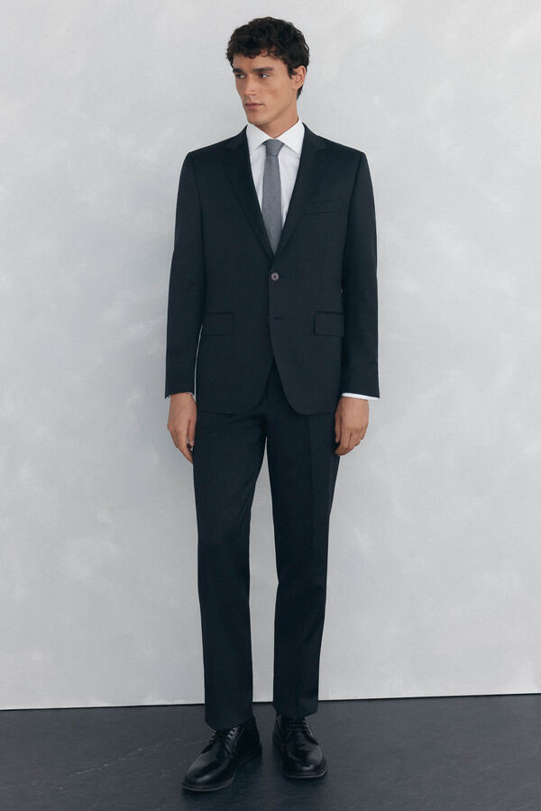Pedro del Hierro Blazer bi-el&aacute;stico liso e sob medida Cizento