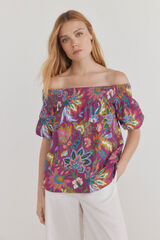 Pedro del Hierro Camiseta estampada manga corta Morado