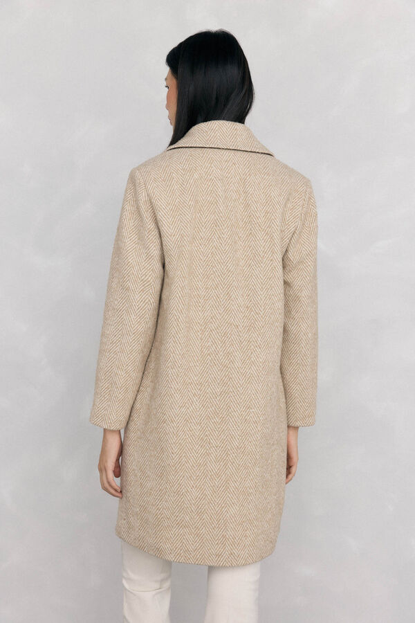 Pedro del Hierro Tecido espiga Sobretudo Beige