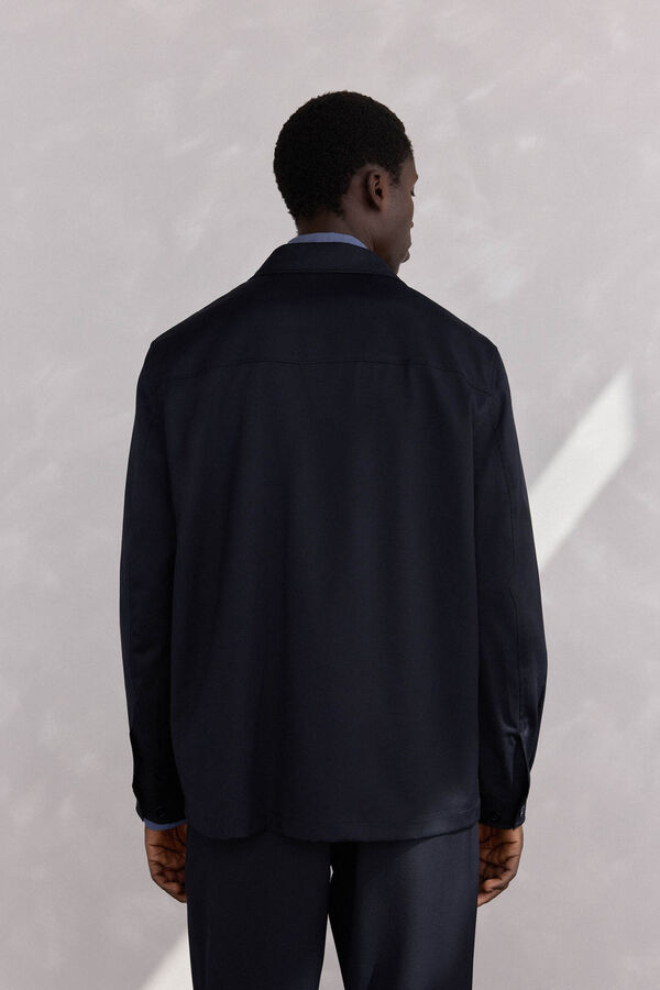 Pedro del Hierro Sobrecamisa de terno de l&atilde; Azul