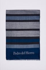 Pedro del Hierro Bufanda tela estampada rayas Azul