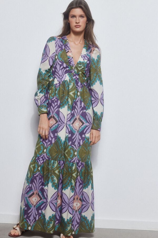 Pedro del Hierro Vestido estampado frunces Varios