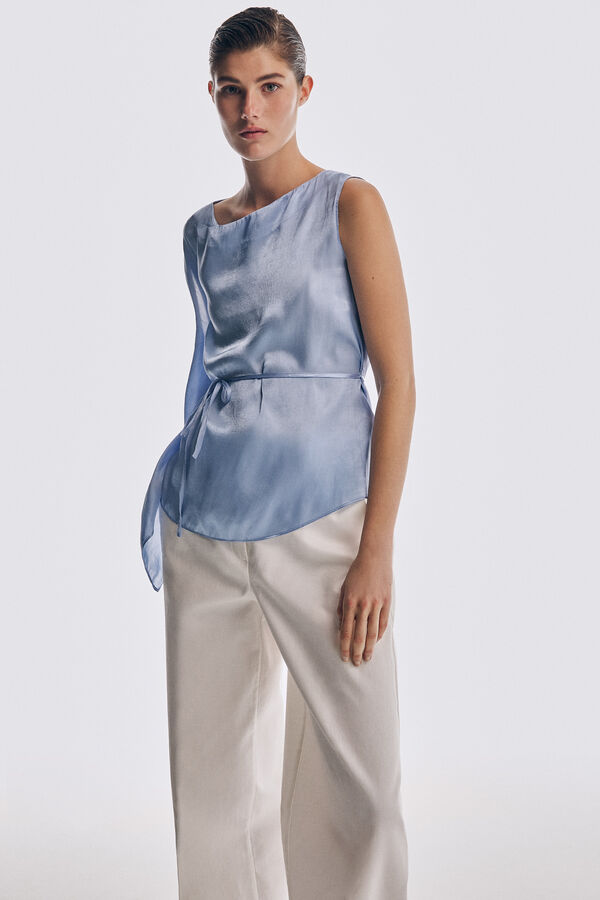 Pedro del Hierro Top escote caja Azul