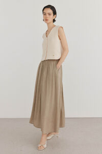 Pedro del Hierro Saia midi volume de linho