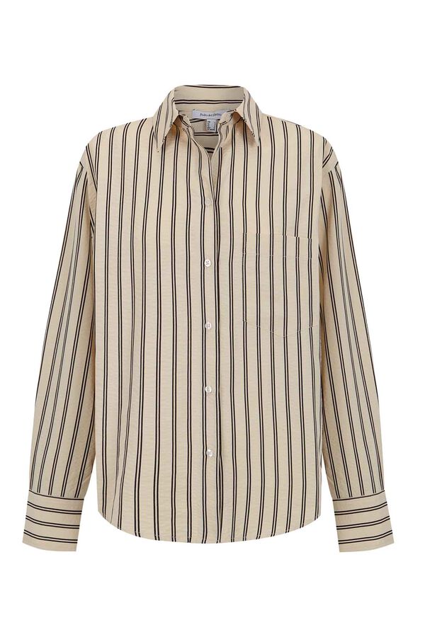 Pedro del Hierro Camisa oversize rayas Crudo