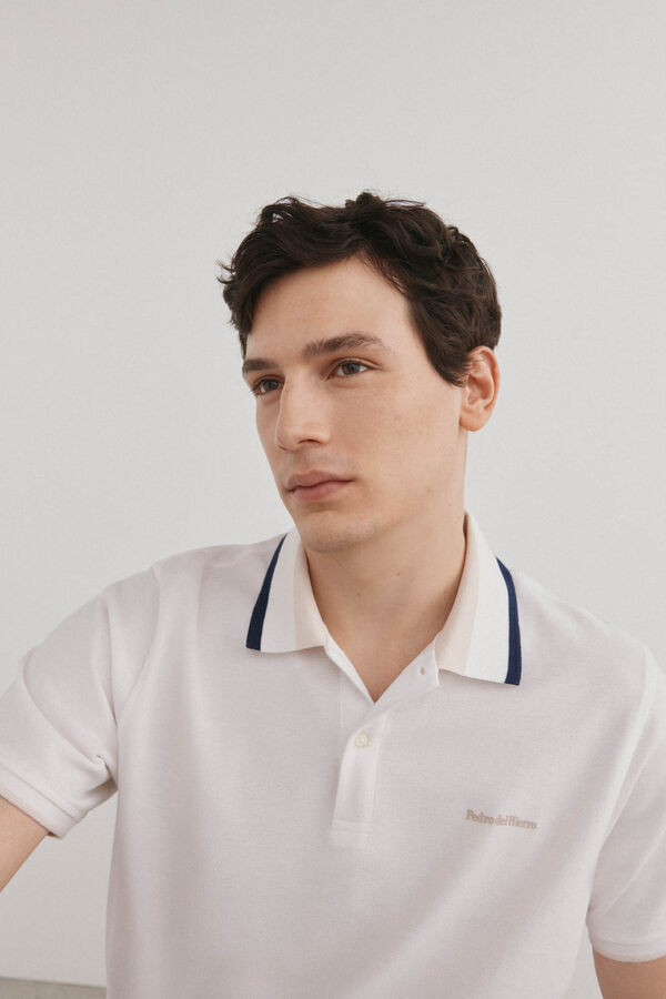 Pedro del Hierro Polo gola fantasia Branco