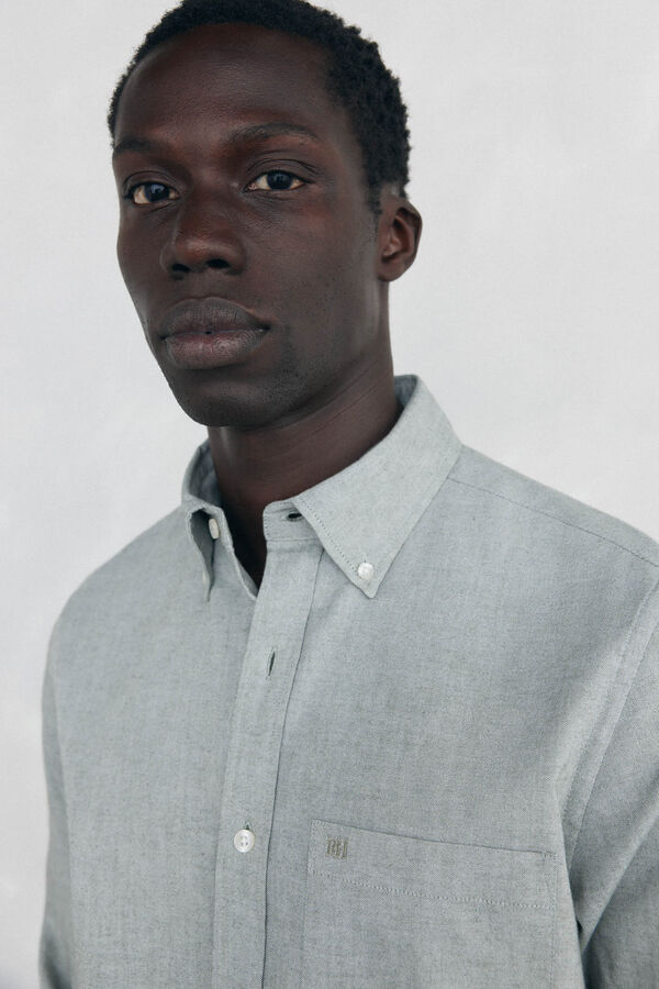 Pedro del Hierro Camisa Oxford Lisa Escovada Verde