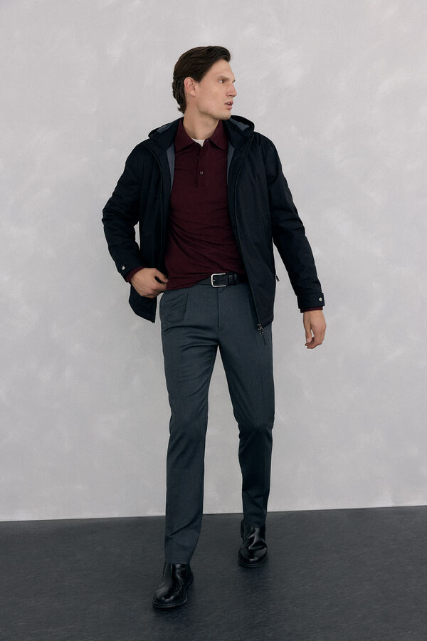 Pedro del Hierro Polo b&aacute;sico manga larga Burdeos
