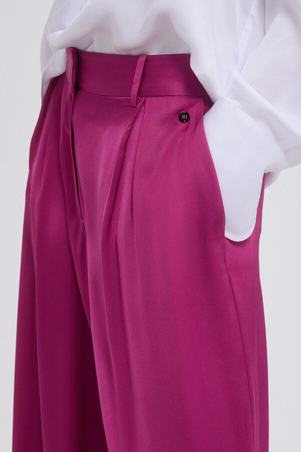 Pedro del Hierro Pantal&oacute;n ancho doble pinza Rosa