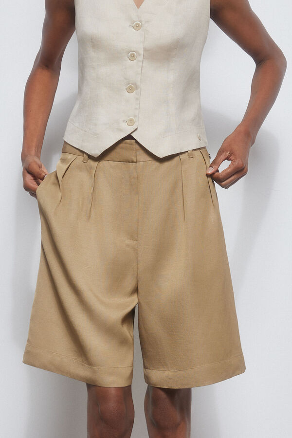 Pedro del Hierro Bermuda pinzas Beige