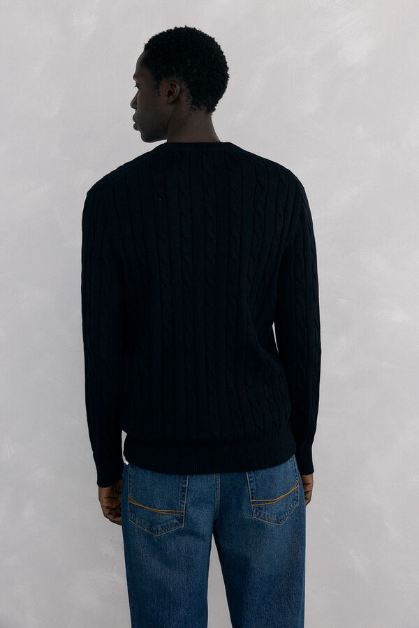 Pedro del Hierro Jersey algod&oacute;n y cashmere Negro