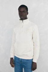 Pedro del Hierro Sudadera cuello cremallera tejido t&eacute;cnico Blanco