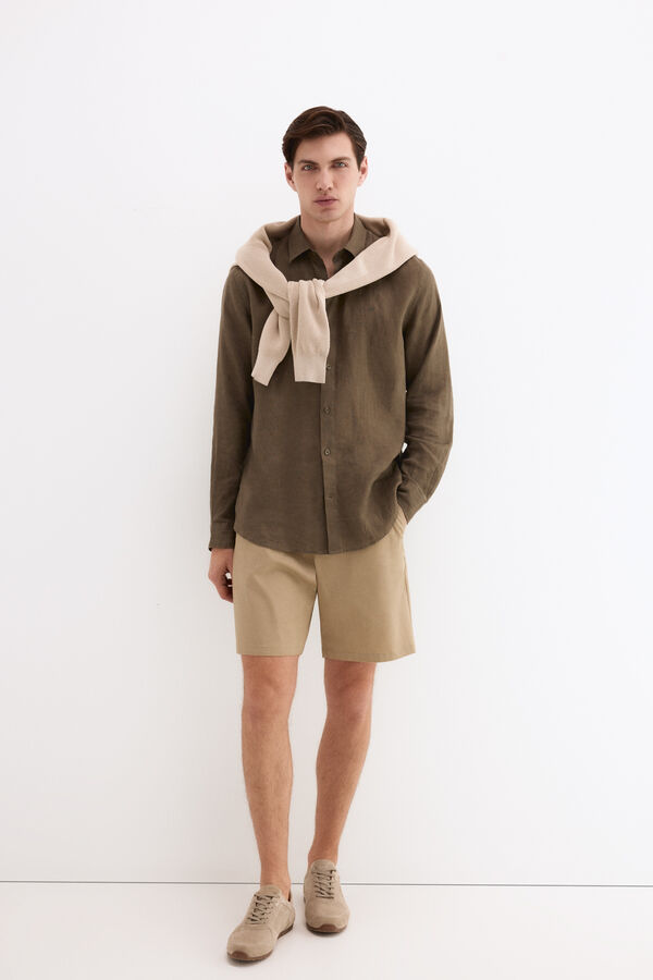 Pedro del Hierro Bermuda estruturada Beige