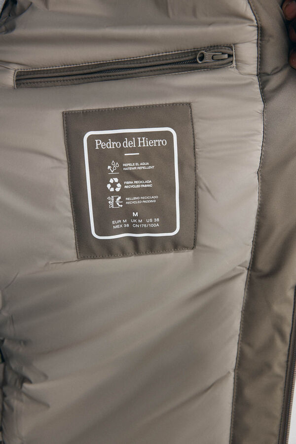 Pedro del Hierro Jaqueta com fecho-&eacute;clair e capuz Beige