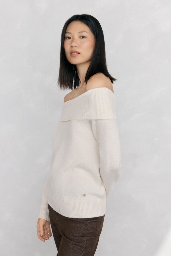 Pedro del Hierro Jersey cuello envolvente Crudo