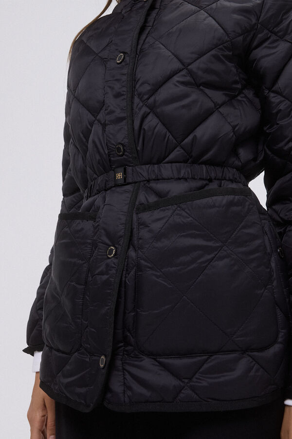 Pedro del Hierro Chaqueta acolchada cintur&oacute;n Negro