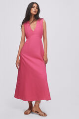 Pedro del Hierro Vestido midi cut out Rosa