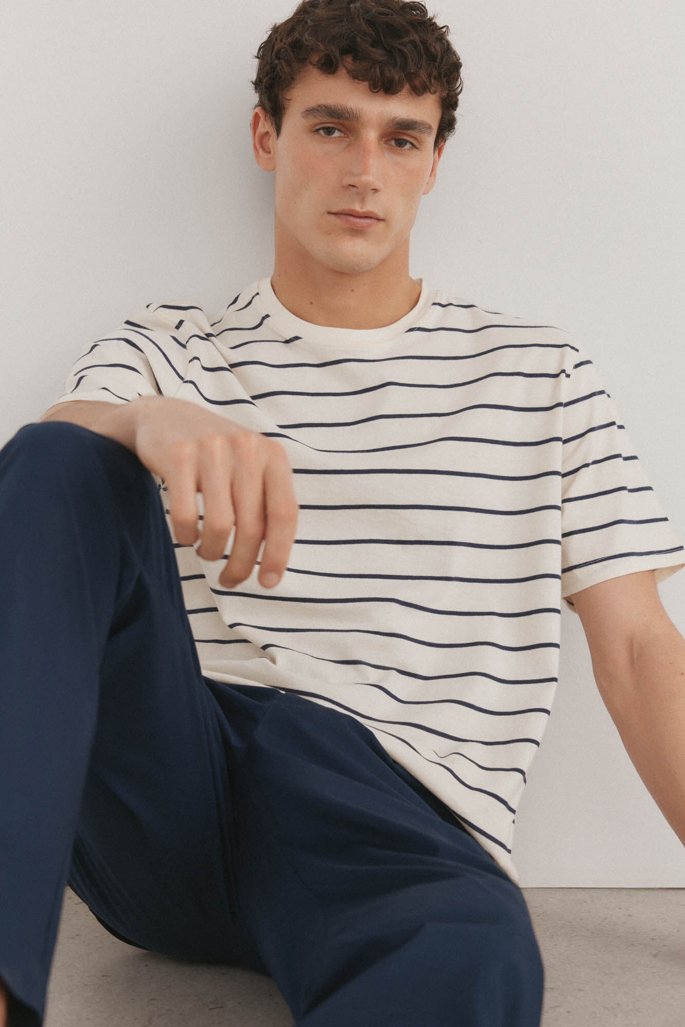 Pedro del Hierro Camiseta r&uacute;stica de rayas