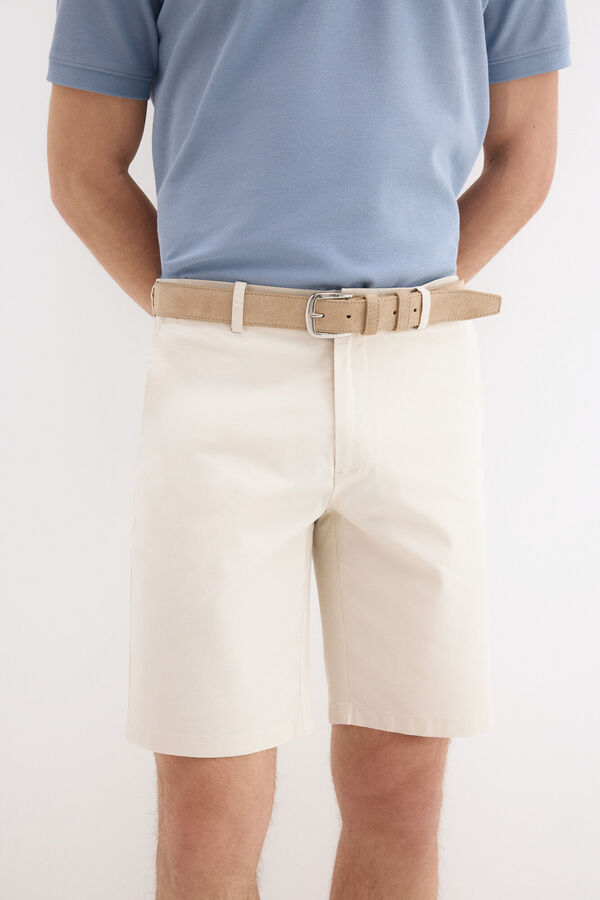 Pedro del Hierro Bermuda chino regular Ecru