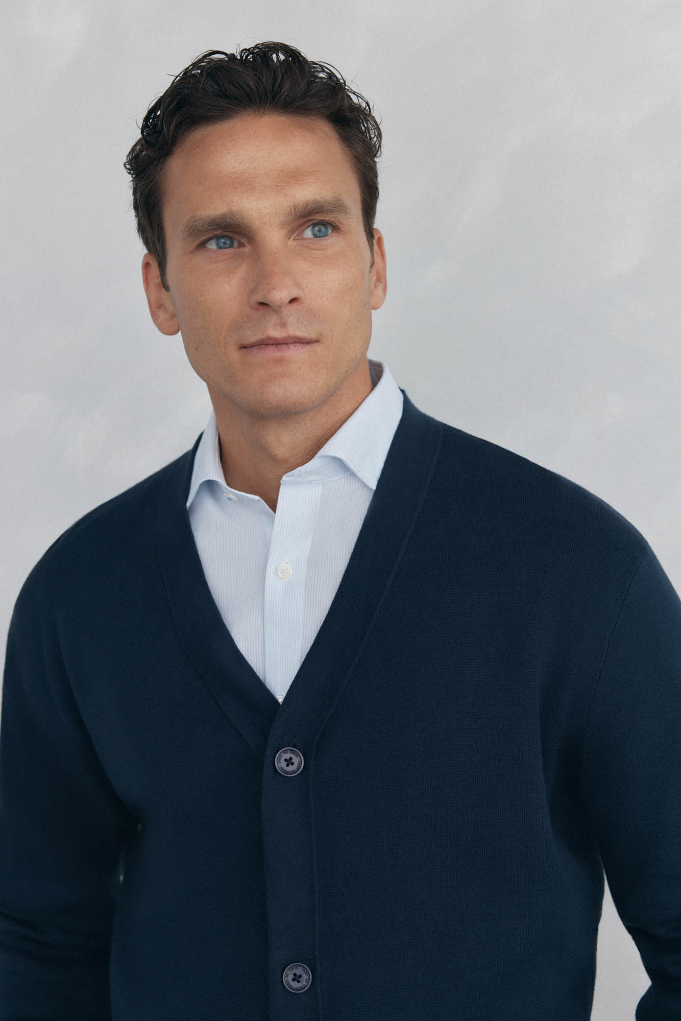 Pedro del Hierro C&aacute;rdigan punto algod&oacute;n cuello pico botones