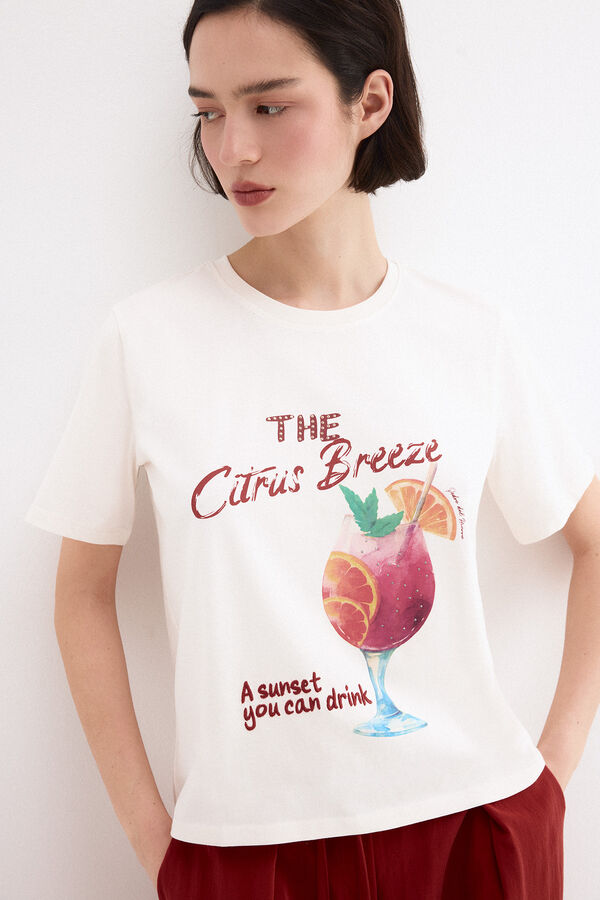 Pedro del Hierro Camiseta estampado frontal Blanco