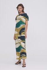 Pedro del Hierro Vestido tunica estampado Verde