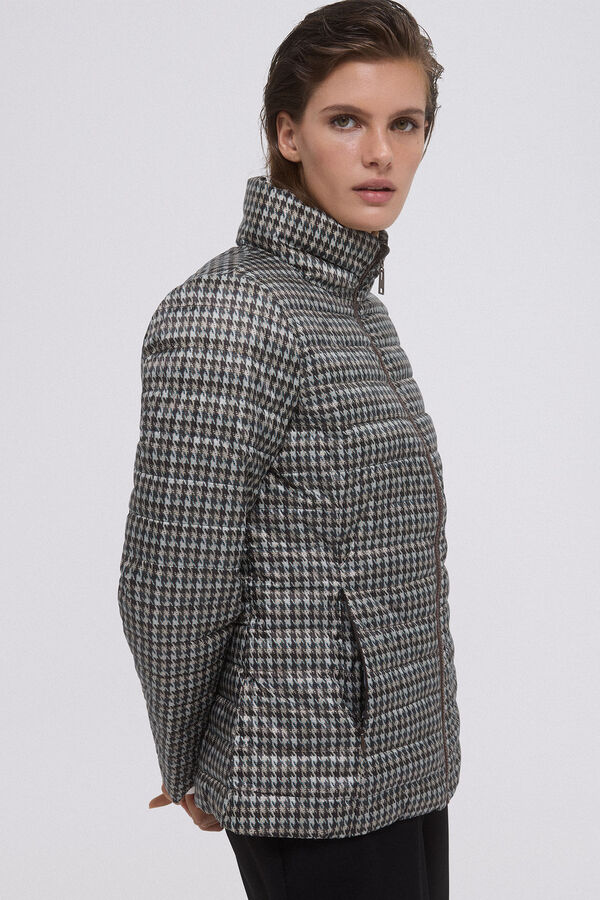 Pedro del Hierro Jaqueta acolchoada revers&iacute;vel estampada Marrom